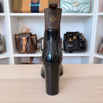 Louis Vuitton Monogram Ankle Boots Smooth Leather Size 37.5 EU / 7.5 US