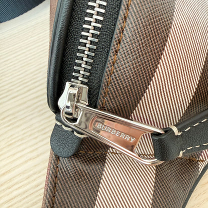 Burberry E-canvas Cason Check Bum Bag Dark Birch Brown