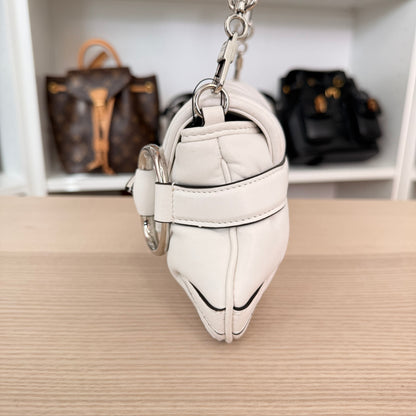 Gucci Nappa Matelasse Small Horsebit Chain Shoulder Bag White