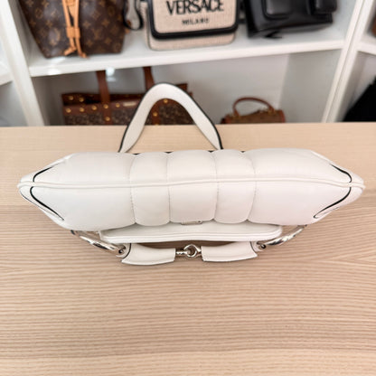 Gucci Nappa Matelasse Small Horsebit Chain Shoulder Bag White
