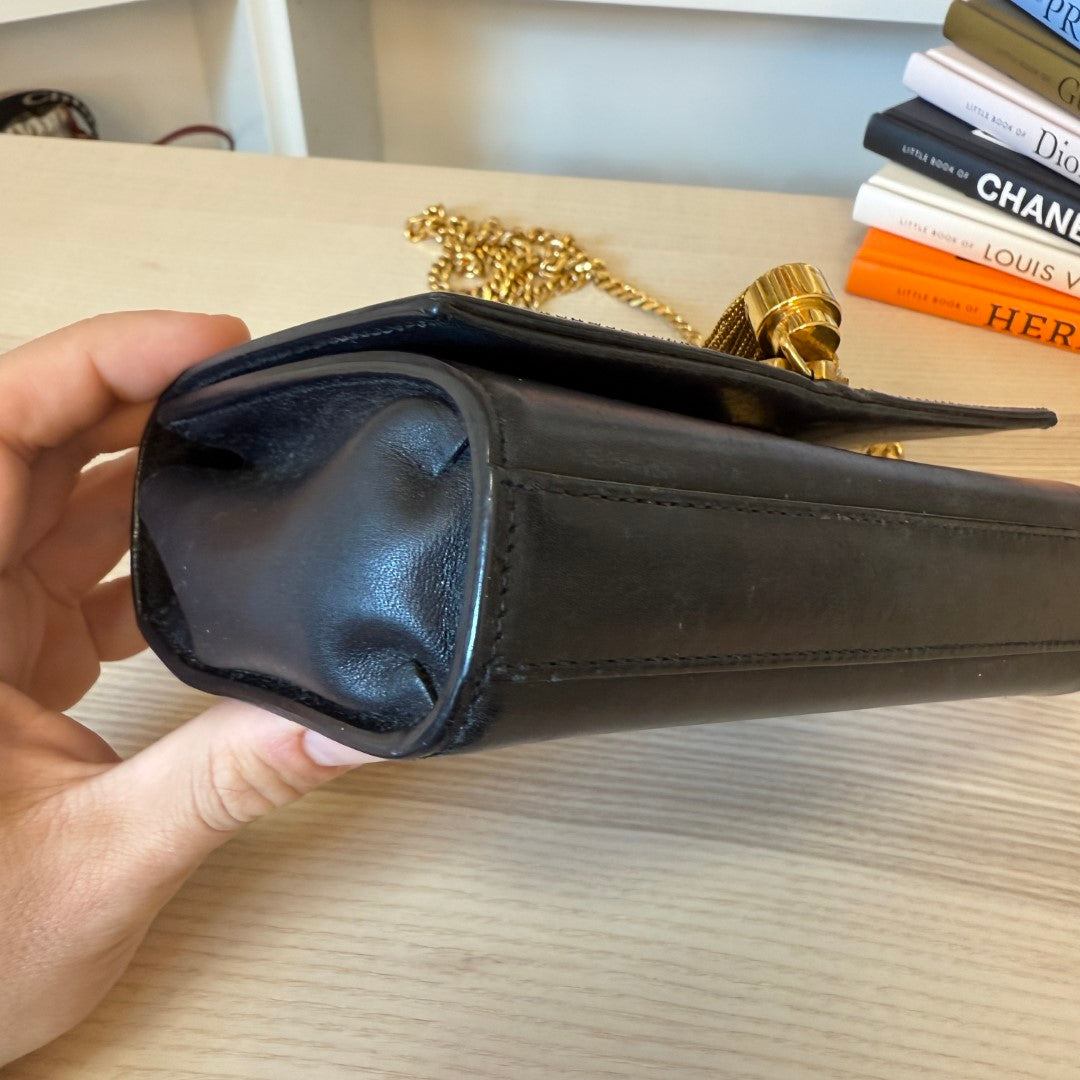 Saint Laurent YSL Classic Monogram Tassel Crossbody Bag Leather Small