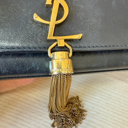Saint Laurent YSL Classic Monogram Tassel Crossbody Bag Leather Small