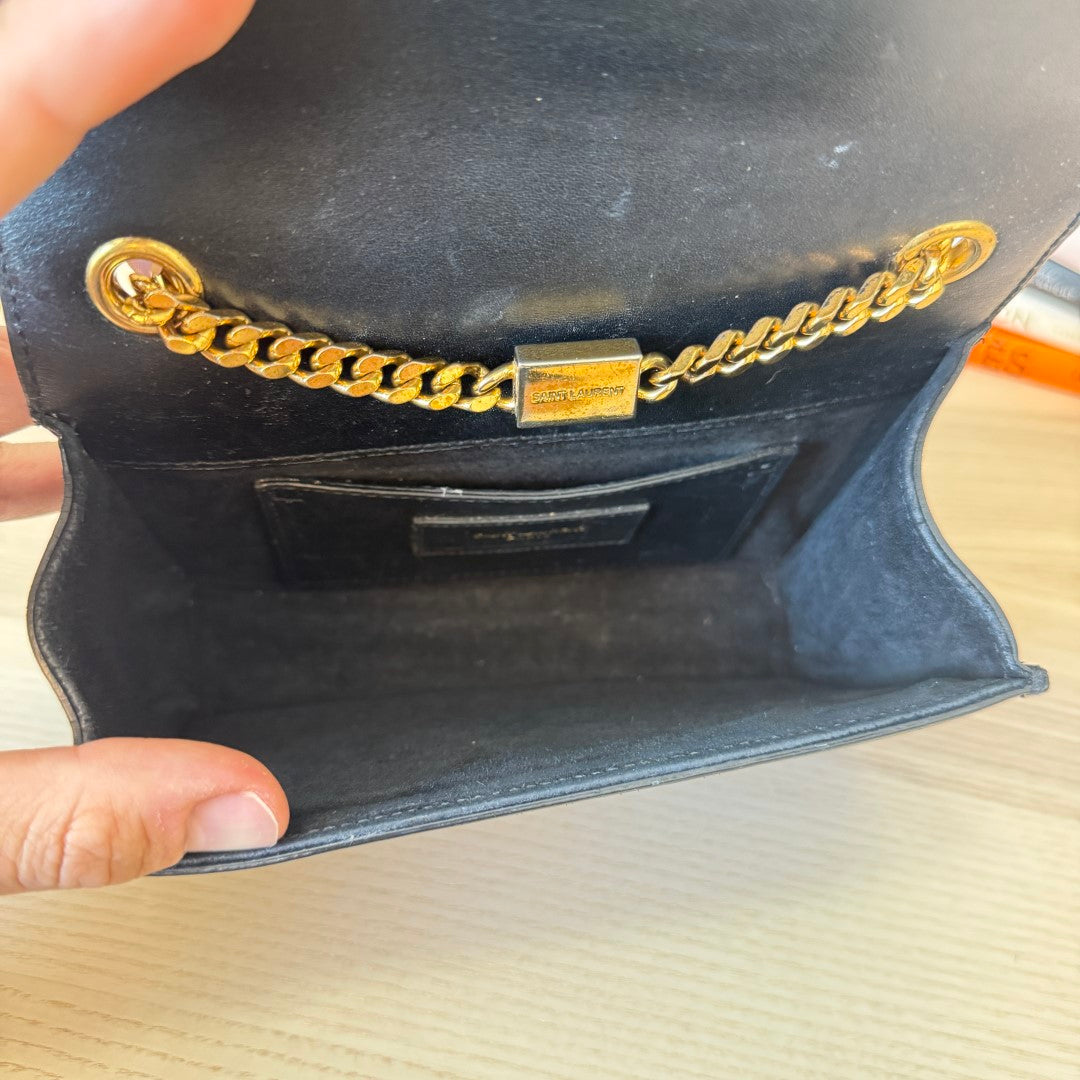 Saint Laurent YSL Classic Monogram Tassel Crossbody Bag Leather Small