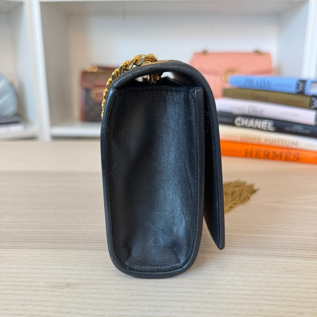 Saint Laurent YSL Classic Monogram Tassel Crossbody Bag Leather Small