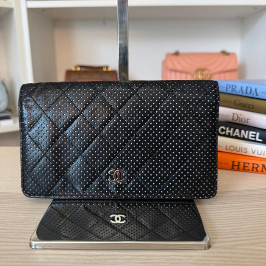 Chanel Chanel  Lambskin Perforated Wallet Black