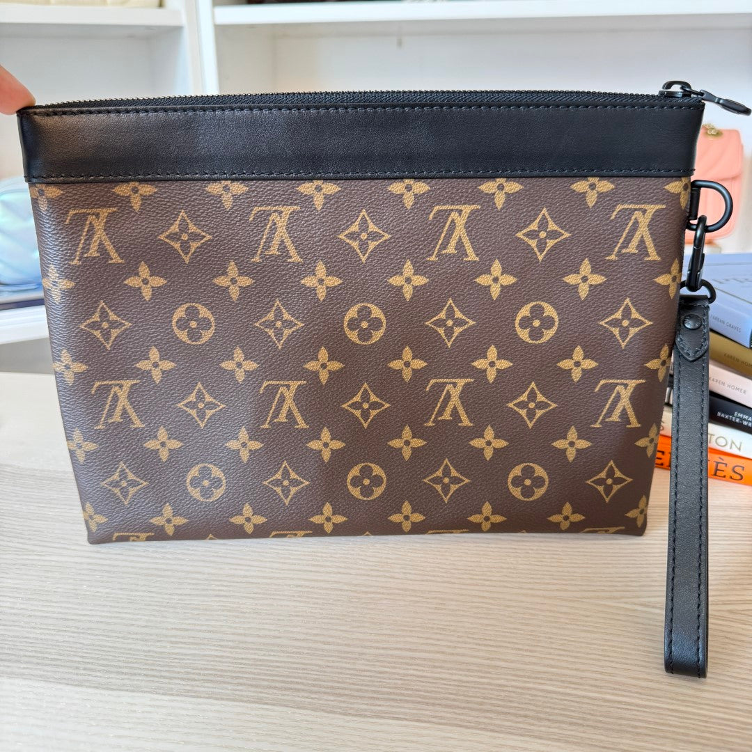 Louis Vuitton Monogram Macassar Pochette To-Go Black