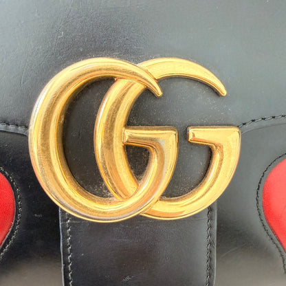 Gucci Knight Calfskin Malaga Kid Heart Medium GG Marmont Chain