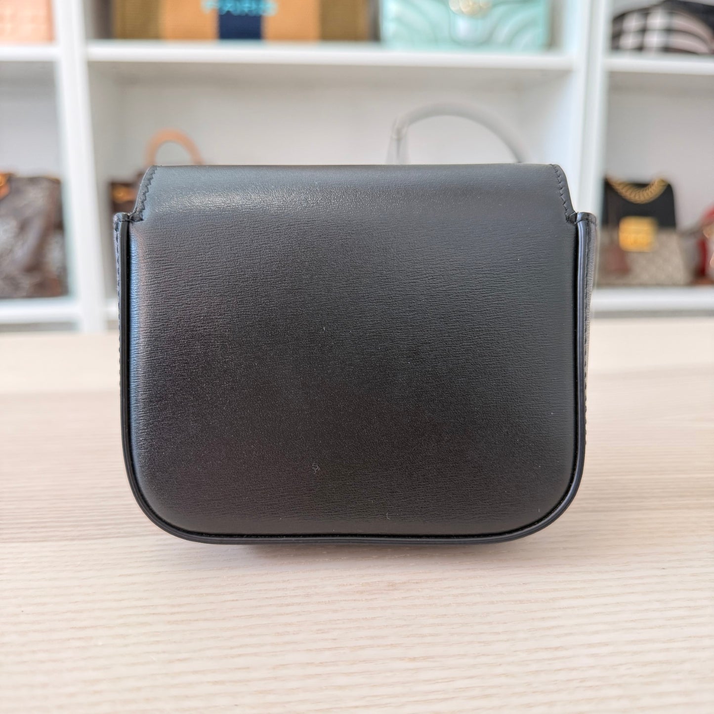 Celine Shiny Calfskin Mini Triomphe Black