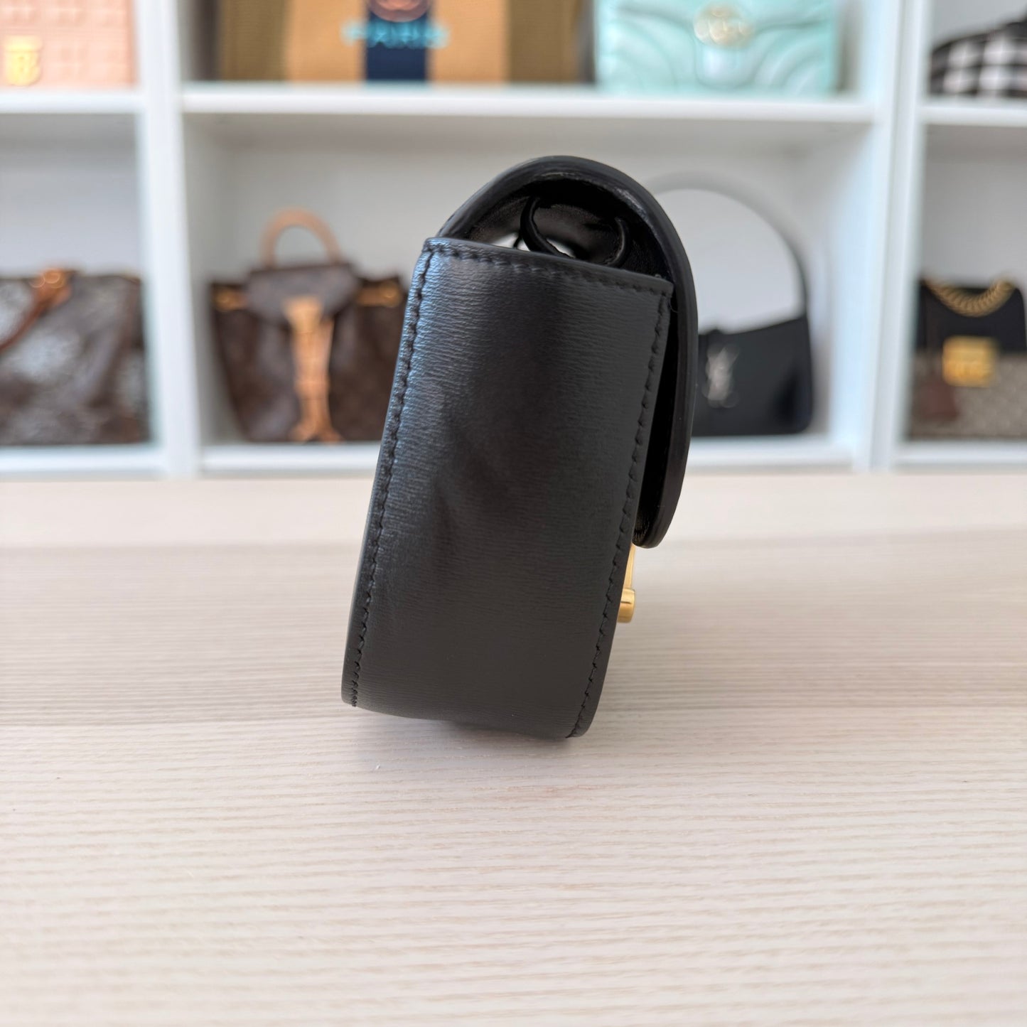 Celine Shiny Calfskin Mini Triomphe Black