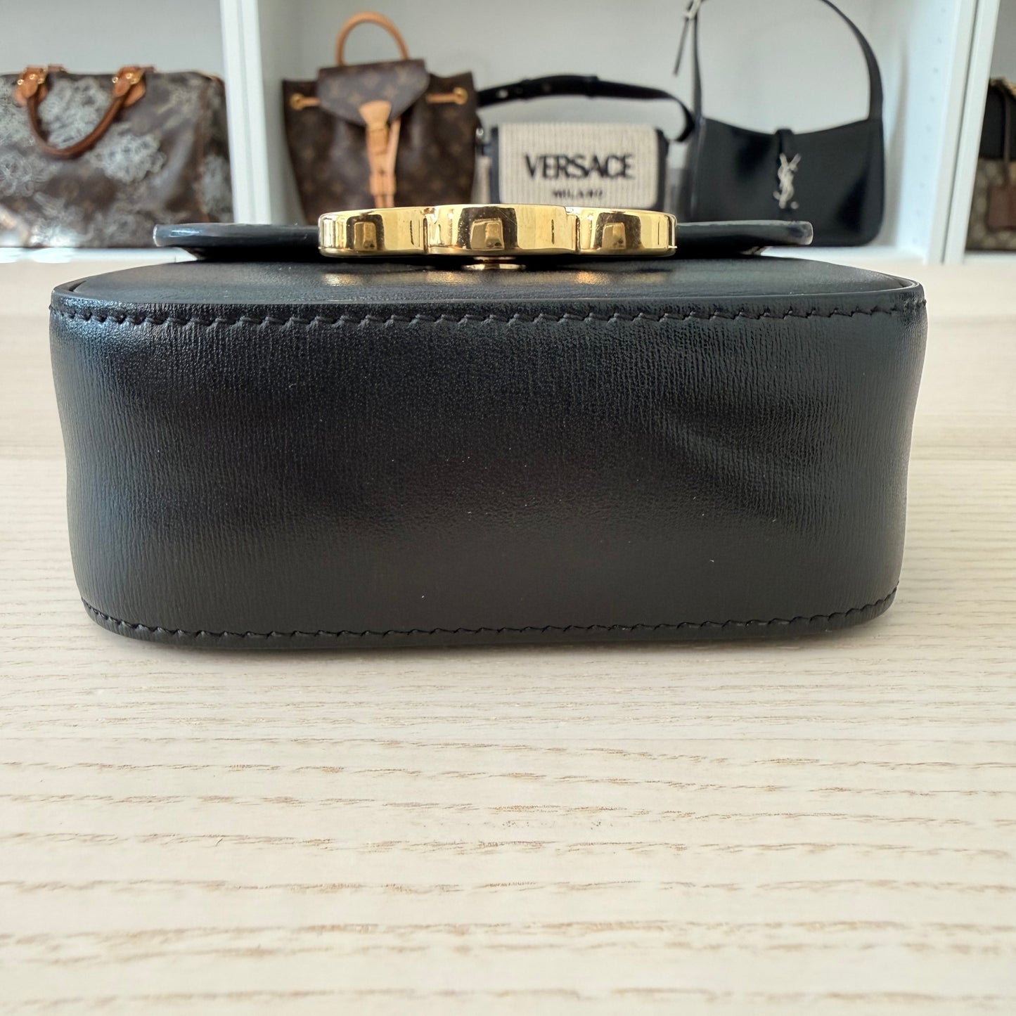 Celine Shiny Calfskin Mini Triomphe Black