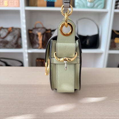 Chloe Tess Bag Leather Small 2 Way Green/Grey