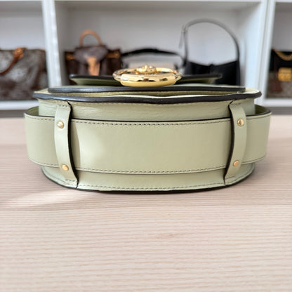 Chloe Tess Bag Leather Small 2 Way Green/Grey