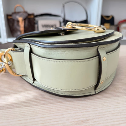 Chloe Tess Bag Leather Small 2 Way Green/Grey