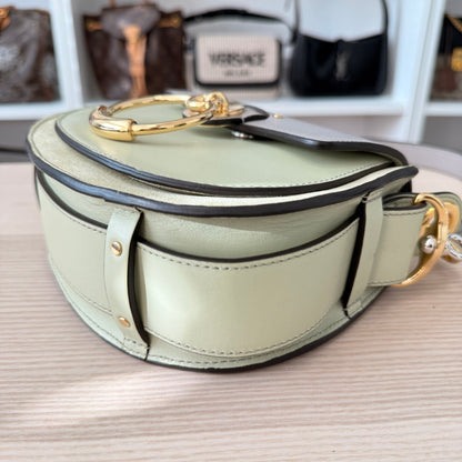 Chloe Tess Bag Leather Small 2 Way Green/Grey