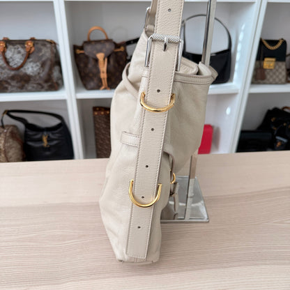 Givenchy Tumbled Calfskin Medium Voyou Bag Beige
