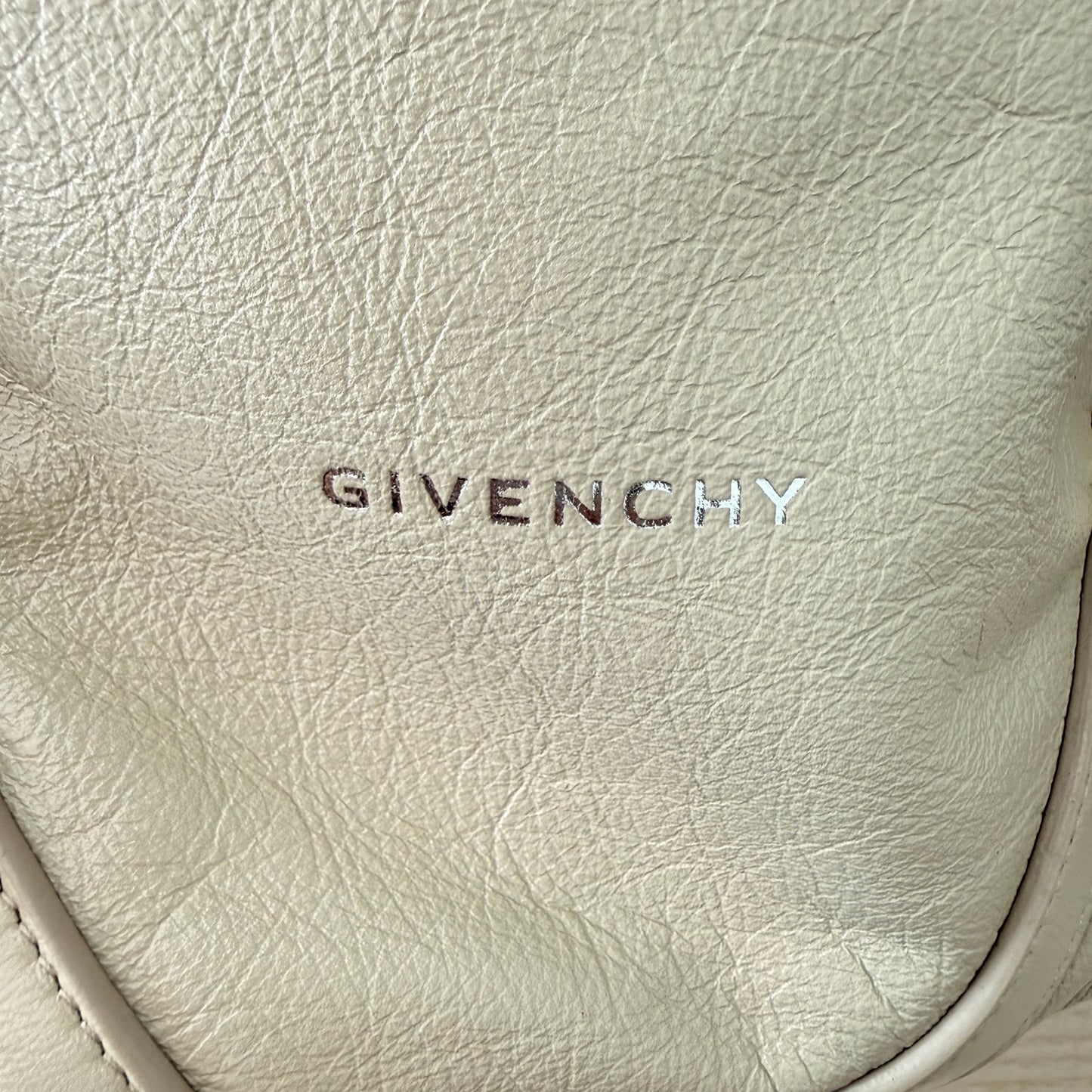 Givenchy Tumbled Calfskin Medium Voyou Bag Beige