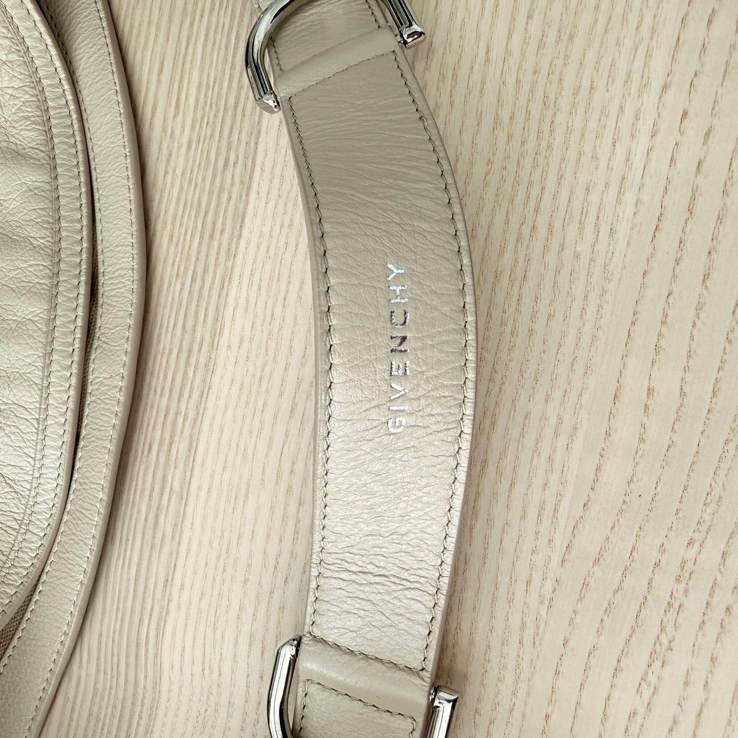 Givenchy Tumbled Calfskin Medium Voyou Bag Beige