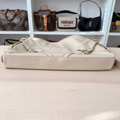 Givenchy Tumbled Calfskin Medium Voyou Bag Beige