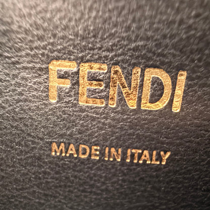 Fendi Nappa FF 1974 Embossed Mini Baguette Black