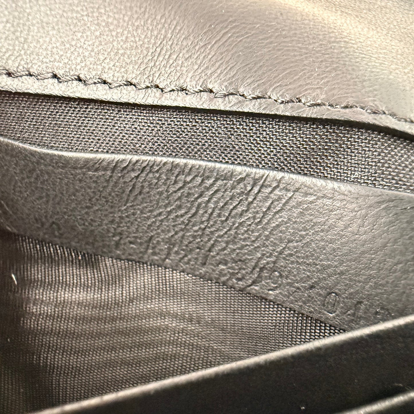 Fendi Nappa FF 1974 Embossed Mini Baguette Black