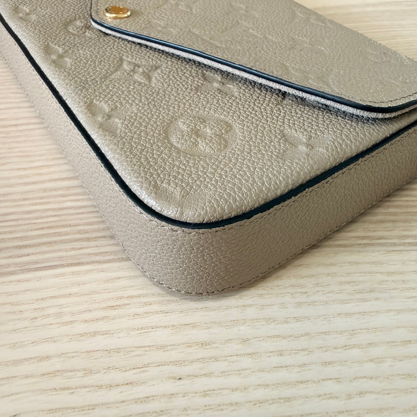 Louis Vuitton Monogram Empreinte Pochette Felicie Leather Turtledove