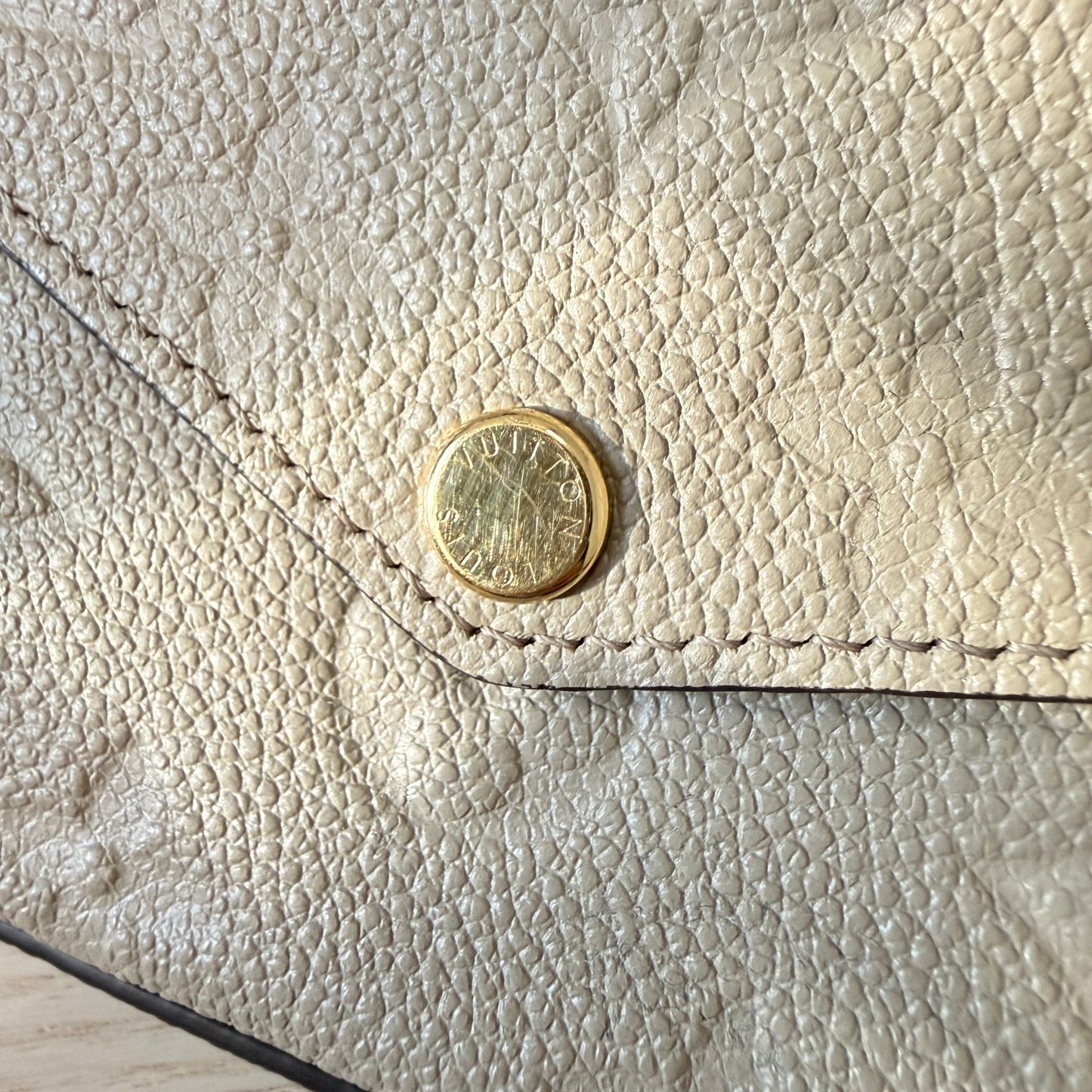 Louis Vuitton Monogram Empreinte Pochette Felicie Leather Turtledove