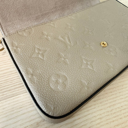 Louis Vuitton Monogram Empreinte Pochette Felicie Leather Turtledove