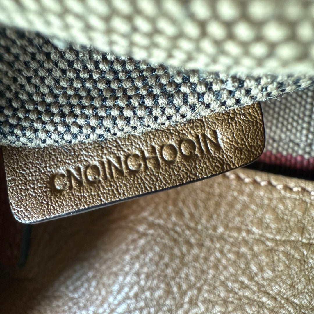 Burberry Saddle Brown Check Canvas Ashby Tassel Bucket Bag