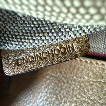 Burberry Saddle Brown Check Canvas Ashby Tassel Bucket Bag