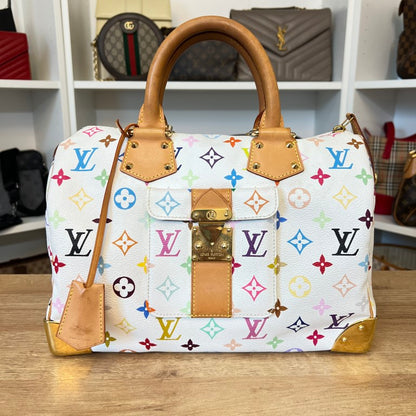 Louis Vuitton Monogram Multicolor Speedy 30 White