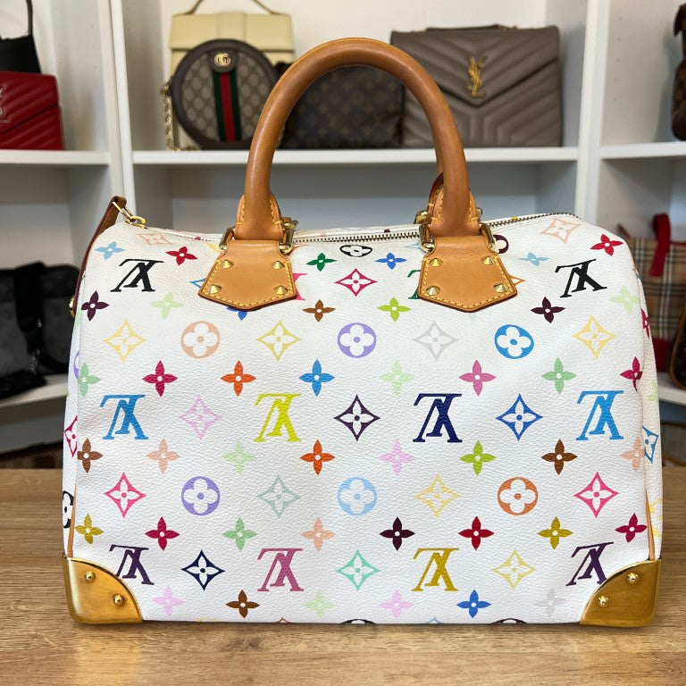 Louis Vuitton Monogram Multicolor Speedy 30 White