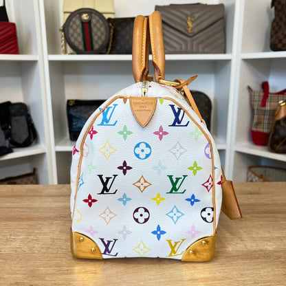 Louis Vuitton Monogram Multicolor Speedy 30 White