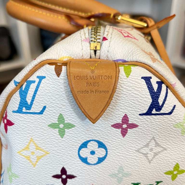 Louis Vuitton Monogram Multicolor Speedy 30 White