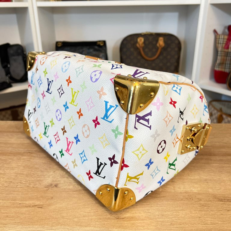 Louis Vuitton Monogram Multicolor Speedy 30 White