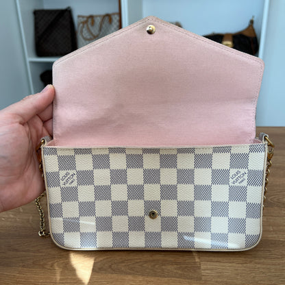 Pre-Owned Louis Vuitton Damier Azur Pochette Felicie