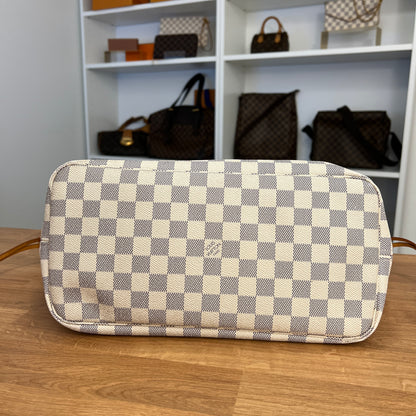 Pre-Owned Louis Vuitton Damier Azur Neverfull MM