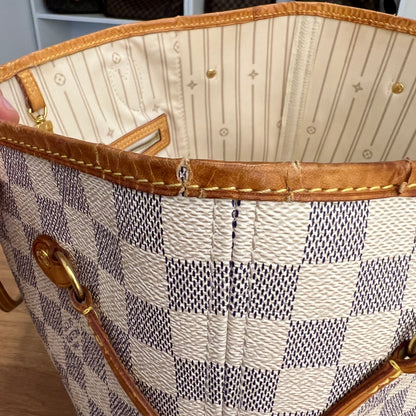 Pre-Owned Louis Vuitton Damier Azur Neverfull MM