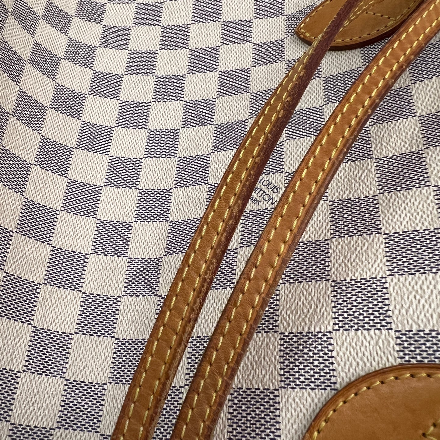 Pre-Owned Louis Vuitton Damier Azur Neverfull MM