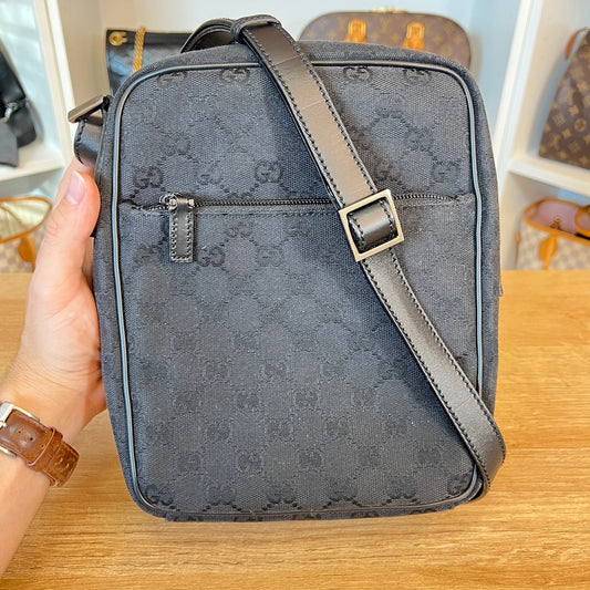 Gucci GG Canvas Crossbody Bag Black