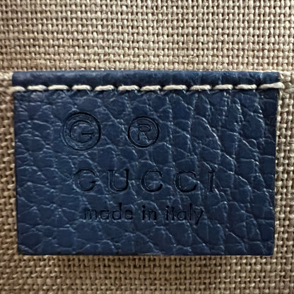 Brand New Gucci Interlocking Shoulder Bag Leather Small Blue