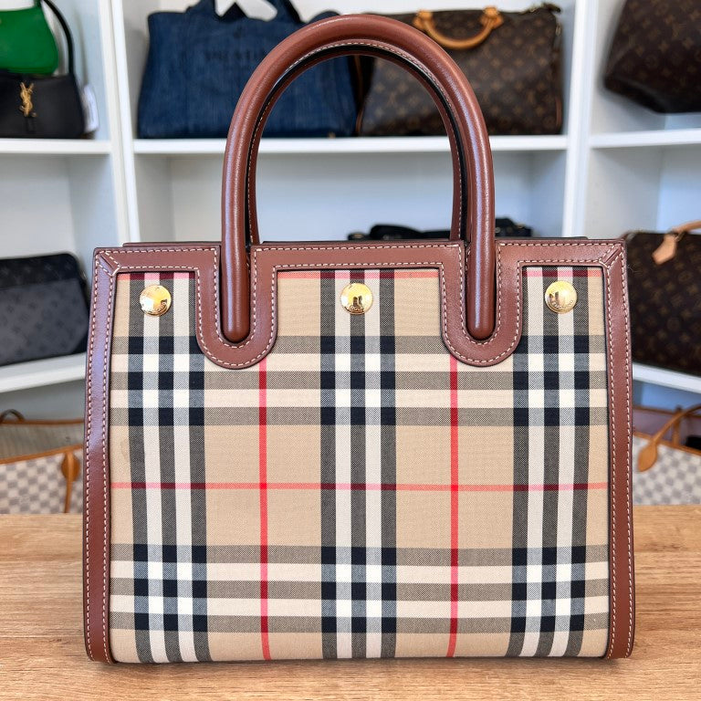 Burberry Mini Vintage Check Two-handle Title Bag