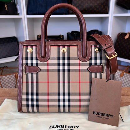 Burberry Mini Vintage Check Two-handle Title Bag