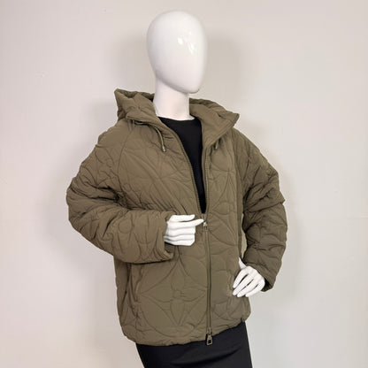 Louis Vuitton Monogram Flower-Quilted Hooded Zip Jacket FR48