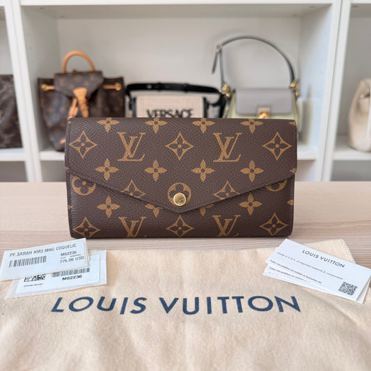 Louis Vuitton Monogram Sarah Wallet NM Brown