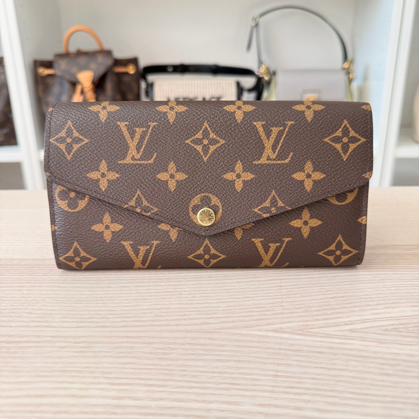 Louis Vuitton Monogram Sarah Wallet NM Brown