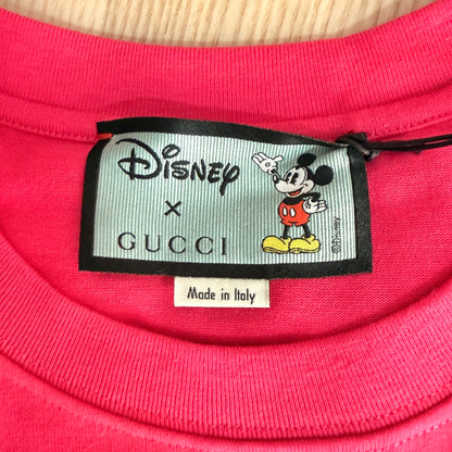 Gucci X Disney Pink Mickey Mouse Logo Print Cotton T-Shirt S
