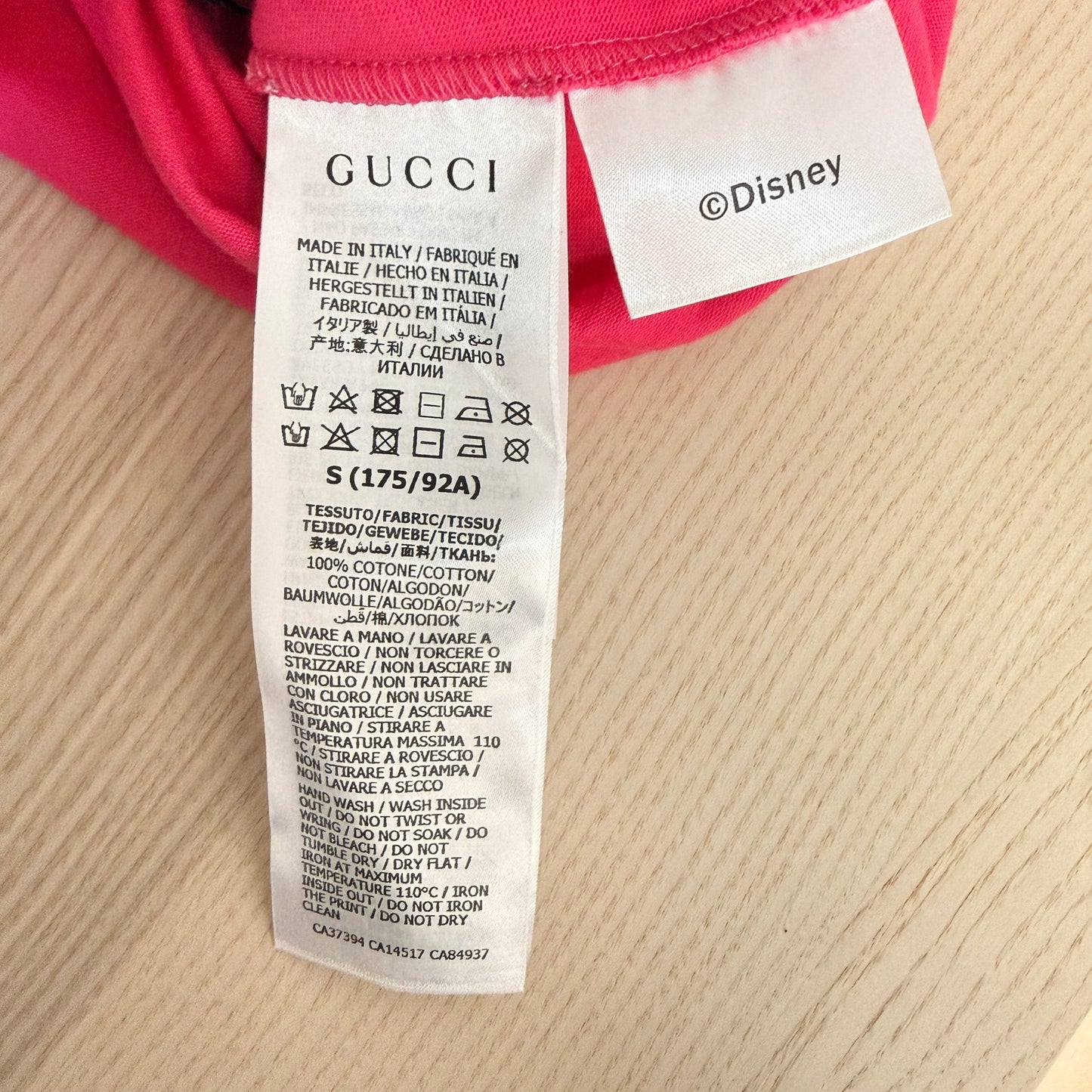 Gucci X Disney Pink Mickey Mouse Logo Print Cotton T-Shirt S
