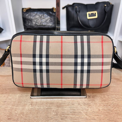 Burberry Camera Crossbody Bag Vintage Check Canvas Small