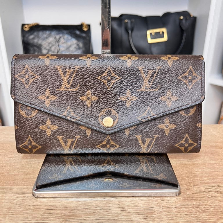 Louis Vuitton Monogram Sarah Wallet New Model Rose Ballerine