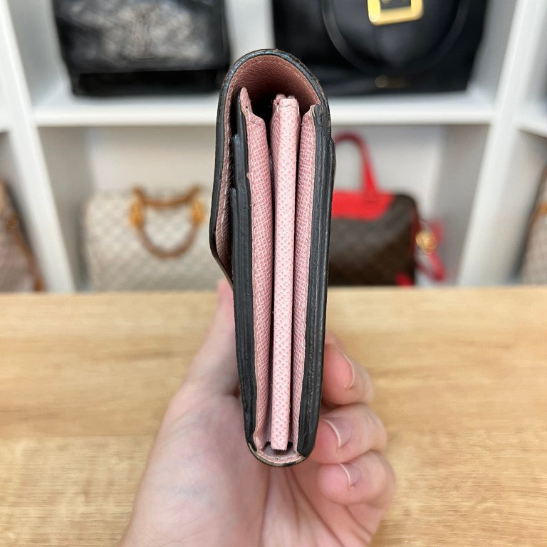 Louis Vuitton Monogram Sarah Wallet New Model Rose Ballerine